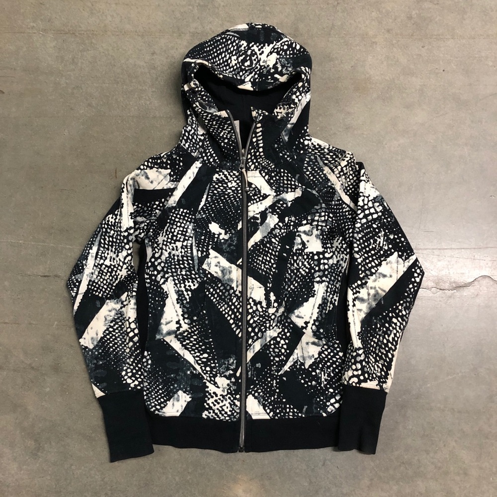 Lululemon Scuba Hoodie III Static Mist Black & White Women’s Size 6 (Small)